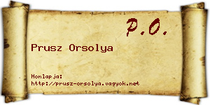 Prusz Orsolya névjegykártya